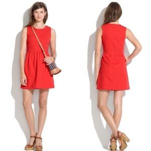 NWOT Madewell Red Afternoon Fit and Flare Dress